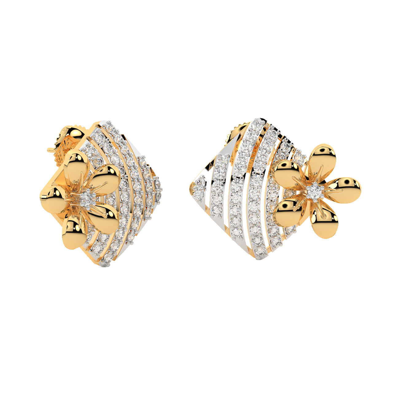 Dee Round Diamond Stud Earrings